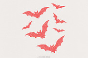 Hand Drawn Red Bats PNG, Halloween, an Illustration by SharpMarketplace (Thumbnail 1 of 9)
