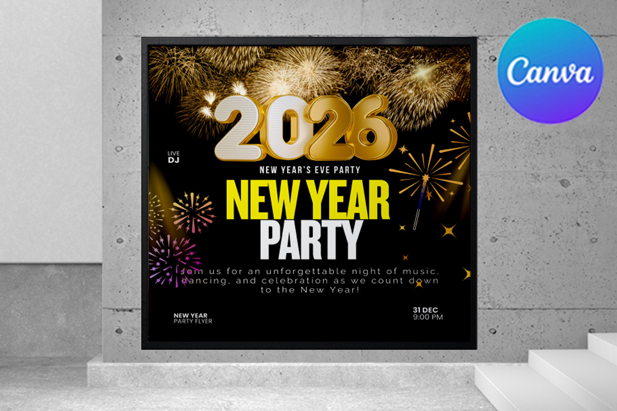 New Year Celebration Flyer - Canva, a Flyer Template by graphicforest (Photo 2 of 3)
