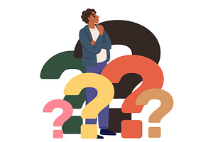 Businessman surrounded by lots, a Person Illustration by Vectorbuum