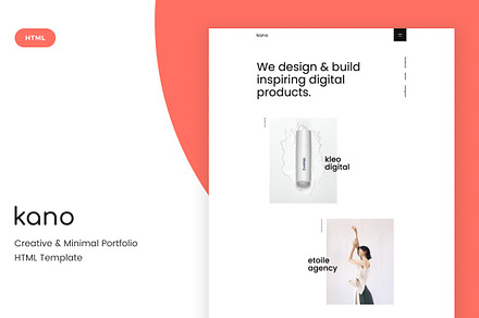 Kano - Creative & Minimal Portfolio, a HTML Template by gracethemes_st