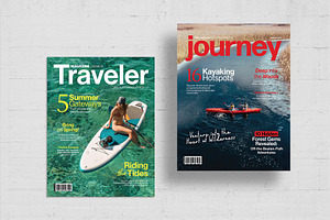 Travel Magazine Cover Templates Set