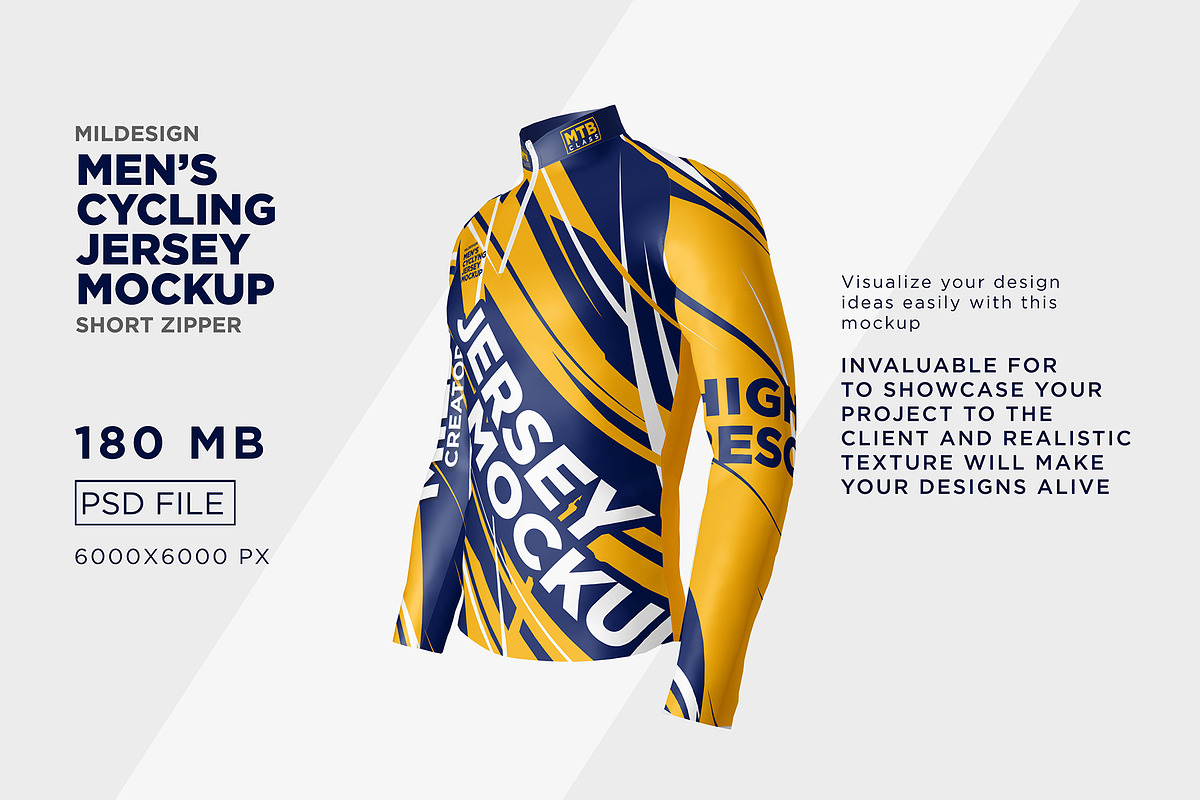 Mens Cycling Jersey Mockup, a Product Mockup by Mildstudio (Photo 2 of 5)