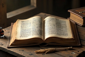 Education Still Life With Old Open B, a Photo by LOGOCREATIVE