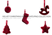 Velvet Christmas Ornaments, an Object Graphic by Vika_Softlife (Thumbnail 1 of 4)