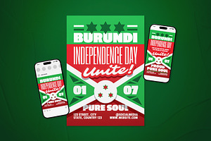 Burundi Independence Day Flyer Set, a Flyer Template by The Good Store