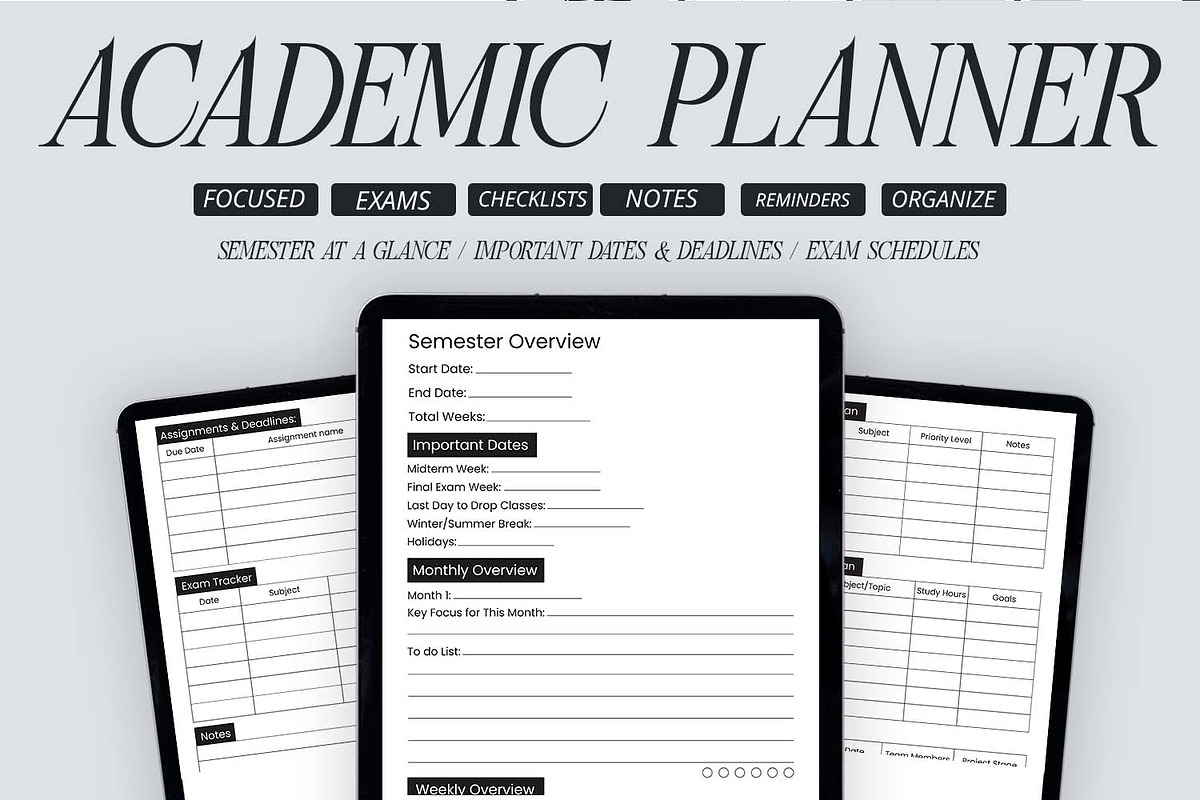 College Semester Planner Template preview 3