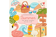 Summer Clipart Set, a Seasonal Illustration by Bielousova Art (Thumbnail 1 of 6)