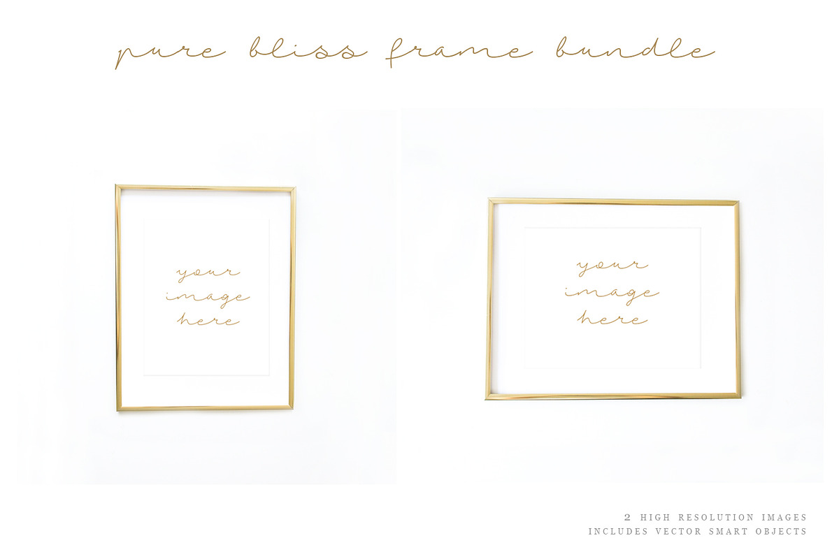 Gold Frame Mockups, a Print Template by daintydarling