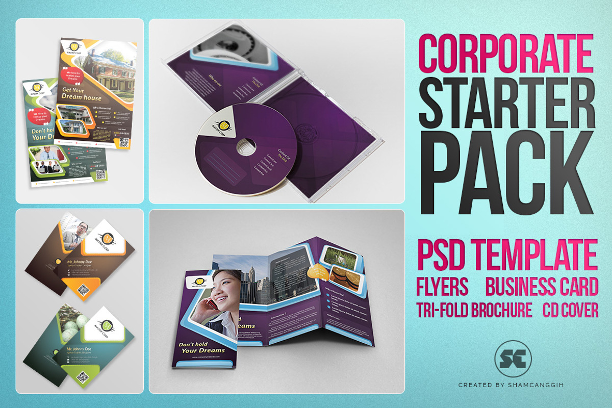 Corporate Starter Pack Psd Template, a Stationery Template by SCworkspace (Photo 1 of 5)