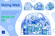 Skiing Resort Web Illustrations, a Sport Illustration by Alex Krugli (Thumbnail 1 of 15)