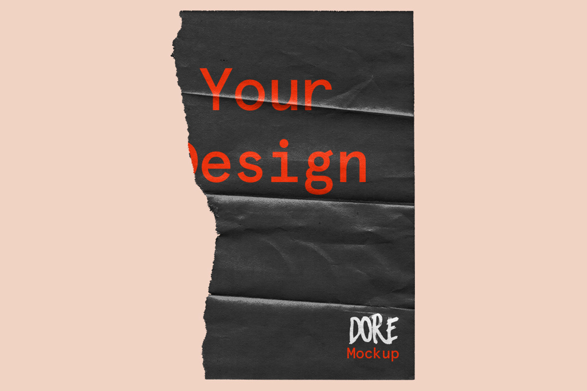 Dore - Wrinkle paper mockup, a Product Mockup by Bolderaja1 Studio (Photo 5 of 8)