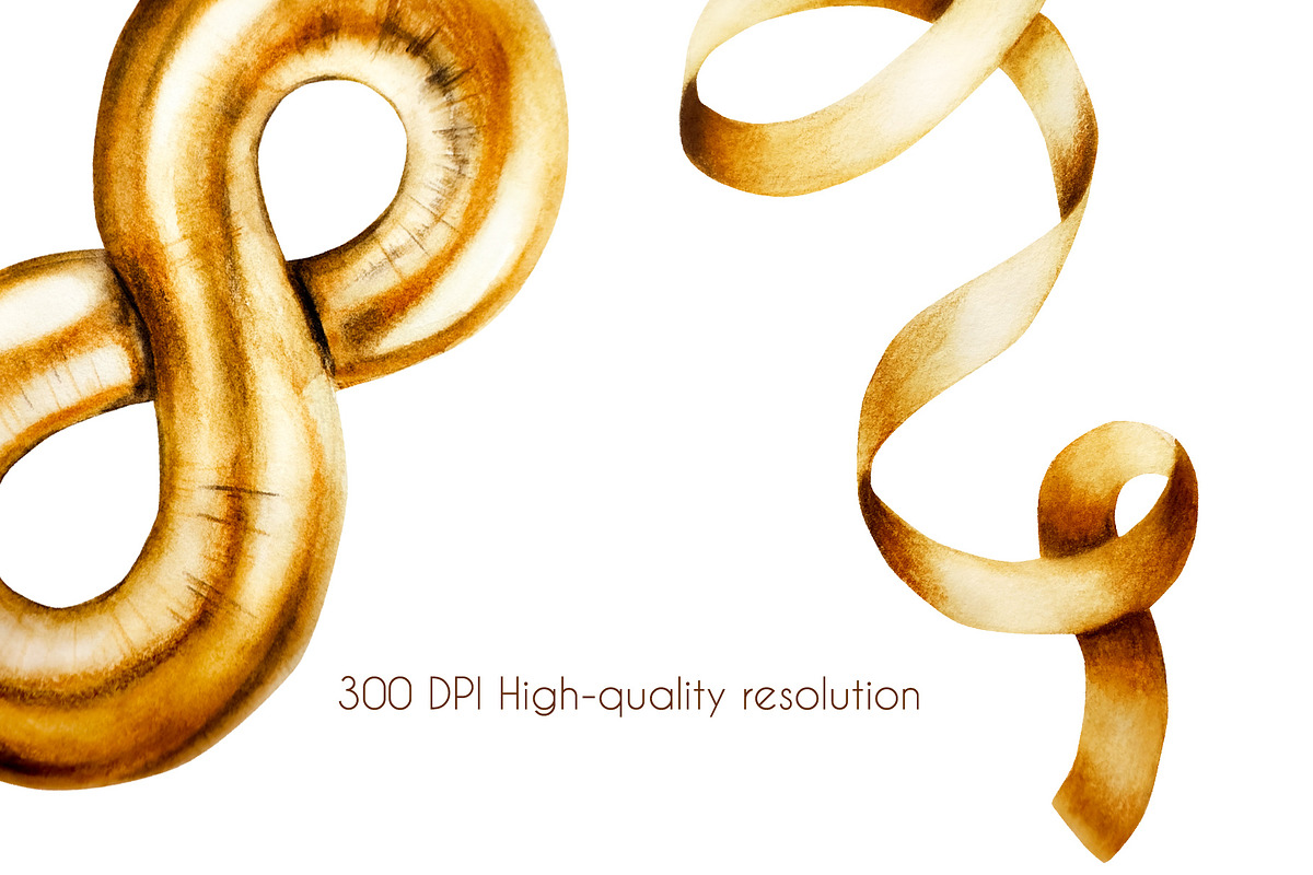 Golden birthday numbers watercolor, a Decorative Illustration by Navenzeles (Photo 5 of 6)