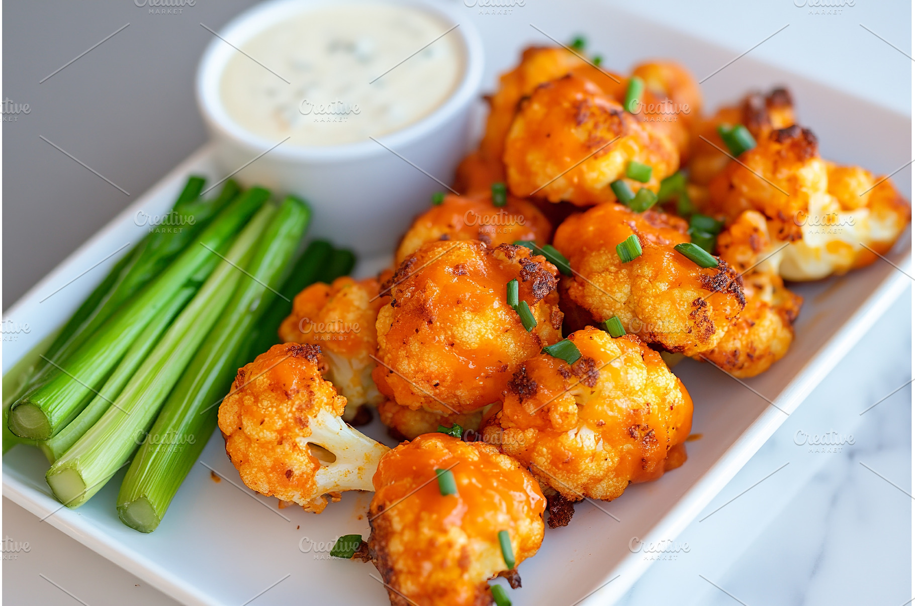 Spicy cauliflower buffalo bites, a Food & Drink Photo by Lermont51