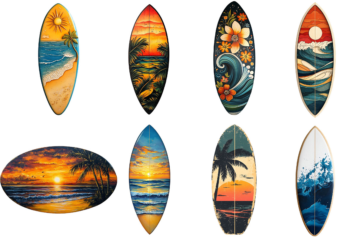 Retro Summer Surfboards Clipart, an Illustration by Pixels.Craft (Photo 3 of 6)