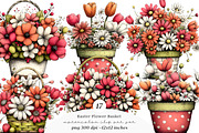 Watercolor easter flower basket clip, an Illustration by SinaCreation (Thumbnail 1 of 11)