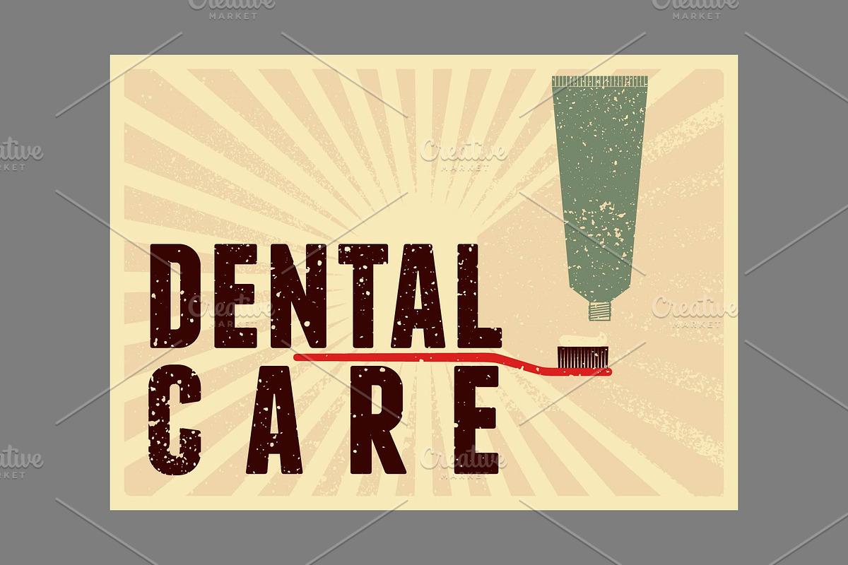 Dentistry grunge vector poster set., a Healthcare Illustration by PoPaShop (Photo 4 of 8)