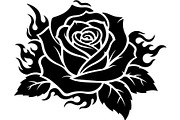 Flaming Rose Floral Ornament Vector, a Decorative Illustration by Designer_Momina (Thumbnail 2 of 21)