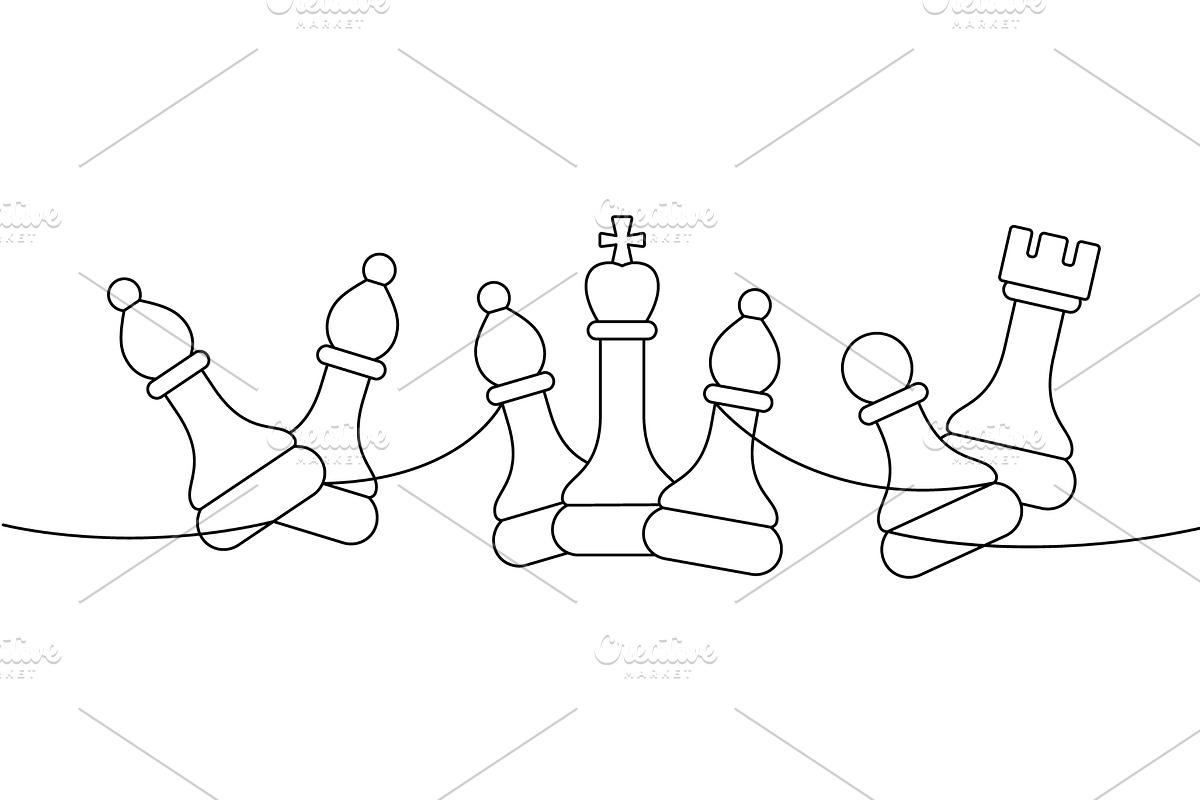 Set of five chess pieces in elegant, a Sport Illustration by GraphiShop