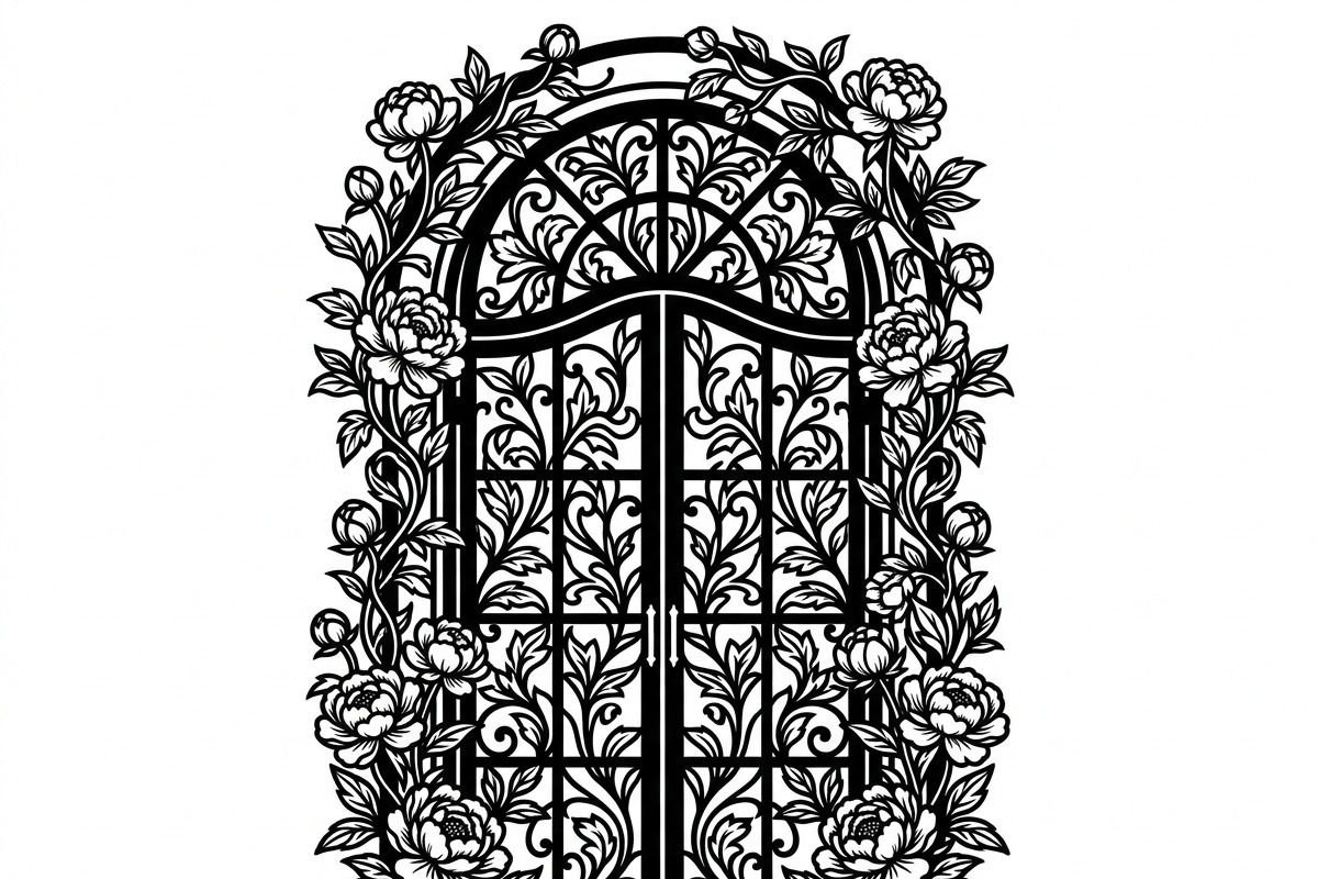 50 Floral French Window Ornament, a Decorative Illustration by Amazin_art (Photo 24 of 29)