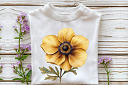 Watercolor Golden Flowers Clipart, an Illustration by Rose Art (Thumbnail 6 of 7)