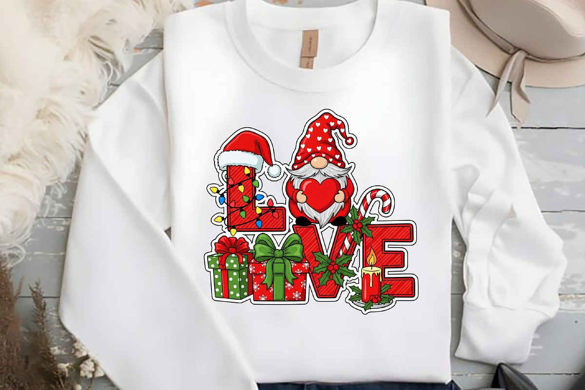 Christmas Gnome Love Steker PNG, an Illustration by Black Bird Studio (Photo 2 of 4)