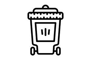 Bin trash blak icon, an Outline Icon by Creative priyanka