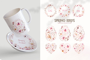 Watercolor Spring Birds Collection