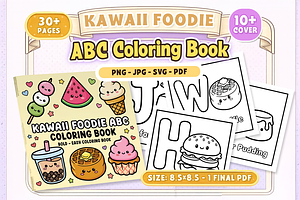 Kawaii Foodie ABC Coloring Book
