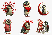 Kawaii penguin valentine clip-art, an Illustration by CreationArt (Thumbnail 4 of 6)