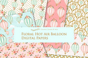 Hot Air Balloon Glitter Gold Set, a Texture Illustration by Mia's Graphic Design (Thumbnail 9 of 9)
