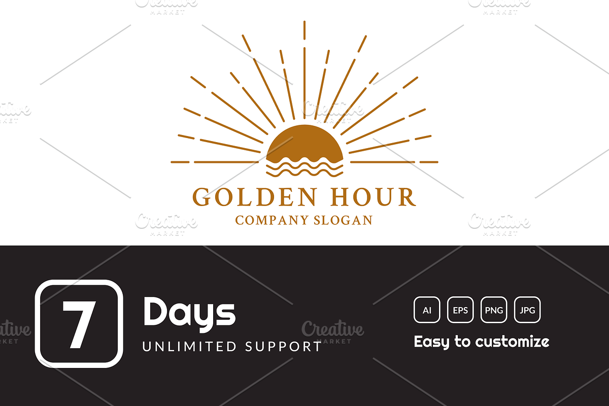Golden Hour Sun Logo Template, a Branding & Logo Template by Pentaclay (Photo 4 of 4)