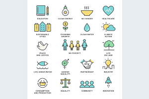 Sustainable Development Vector Icons