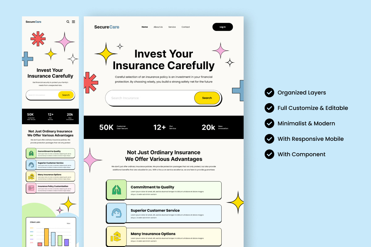 SecureCare - Insurance Agency Landin, a Landing Page Template by twinstd (Photo 2 of 5)