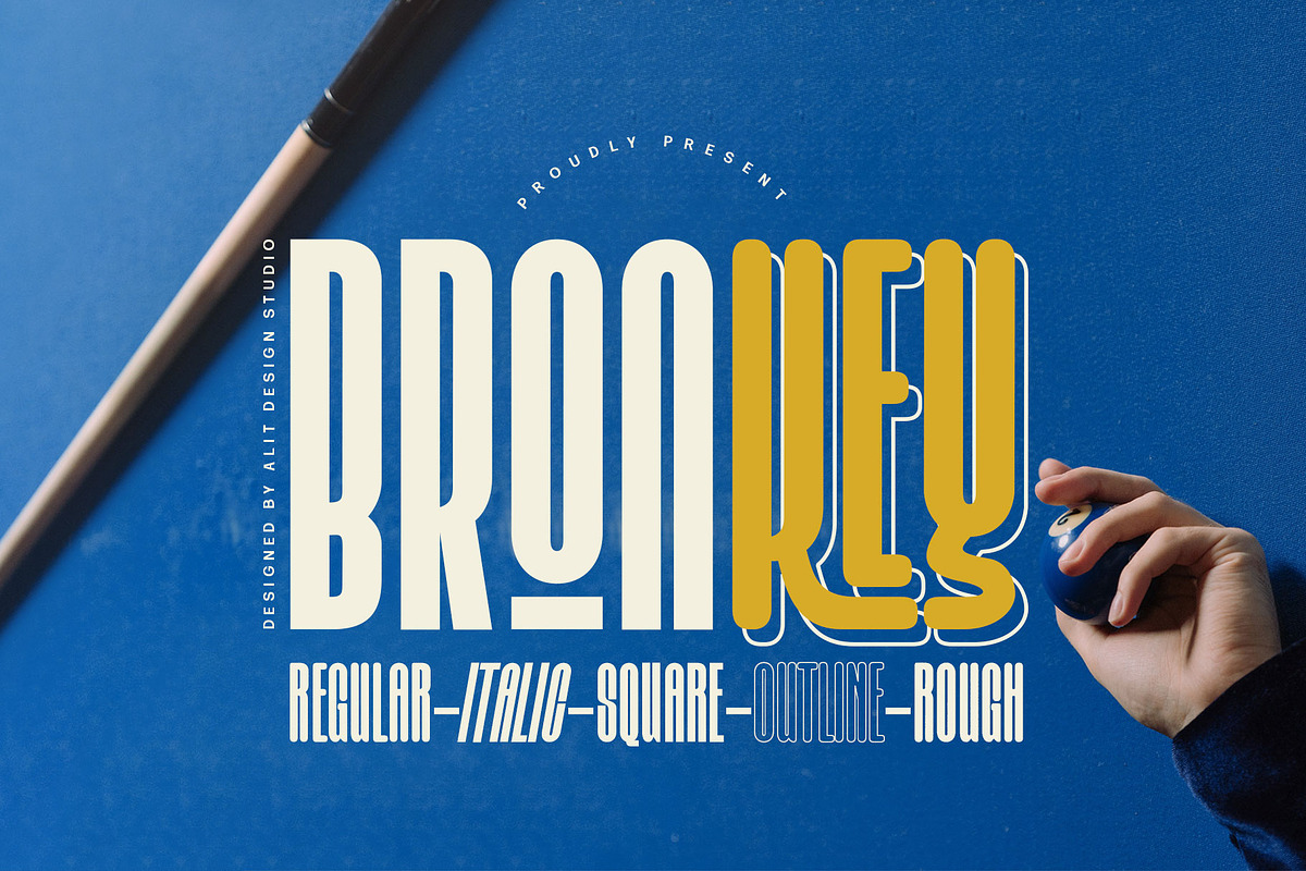 BRONKEY Typeface, a Sans Serif Font by alit design (Photo 1 of 22)
