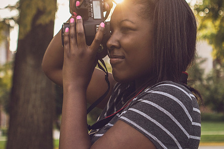 Female Photographer In Flowers preview 3