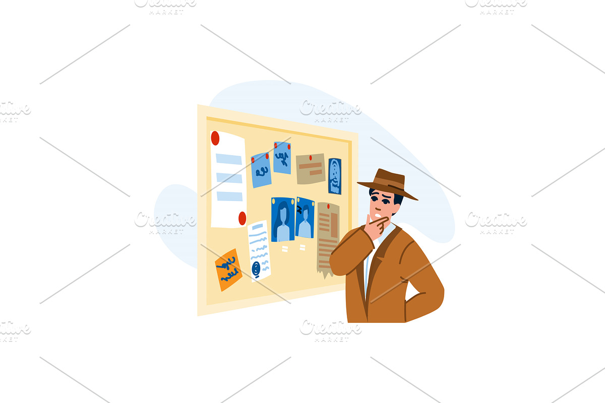 Detective investigating crime, a Finance Illustration by pikepicture