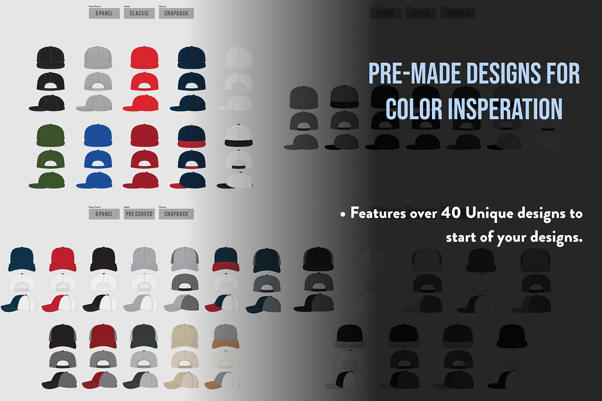 Hat Template - 6 Panel Hat, a Hat Mockup by Template Haven (Photo 8 of 11)
