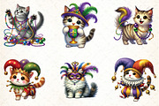 Mardi Gras Cute Cats Sublimation, an Illustration by DreamCafeArt (Thumbnail 3 of 3)