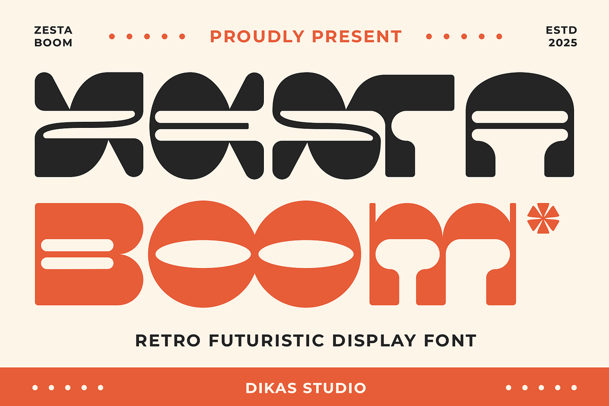 Zestaboom - Retro Bold Font, a Sans Serif Font by Dikas Studio (Photo 1 of 10)