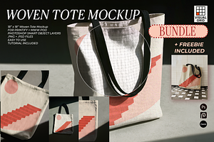 Woven Tote Mockup Bundle (5-Pack)