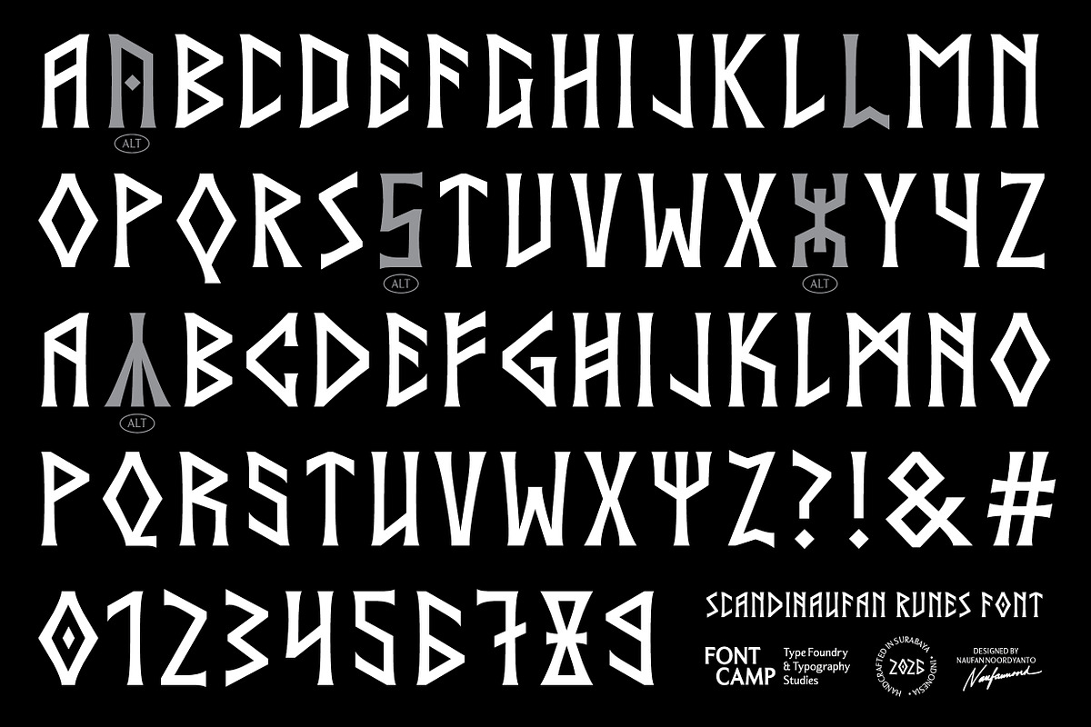 Scandinaufan Runes Font, a Serif Font by Fontcamp Type Foundry (Photo 2 of 16)