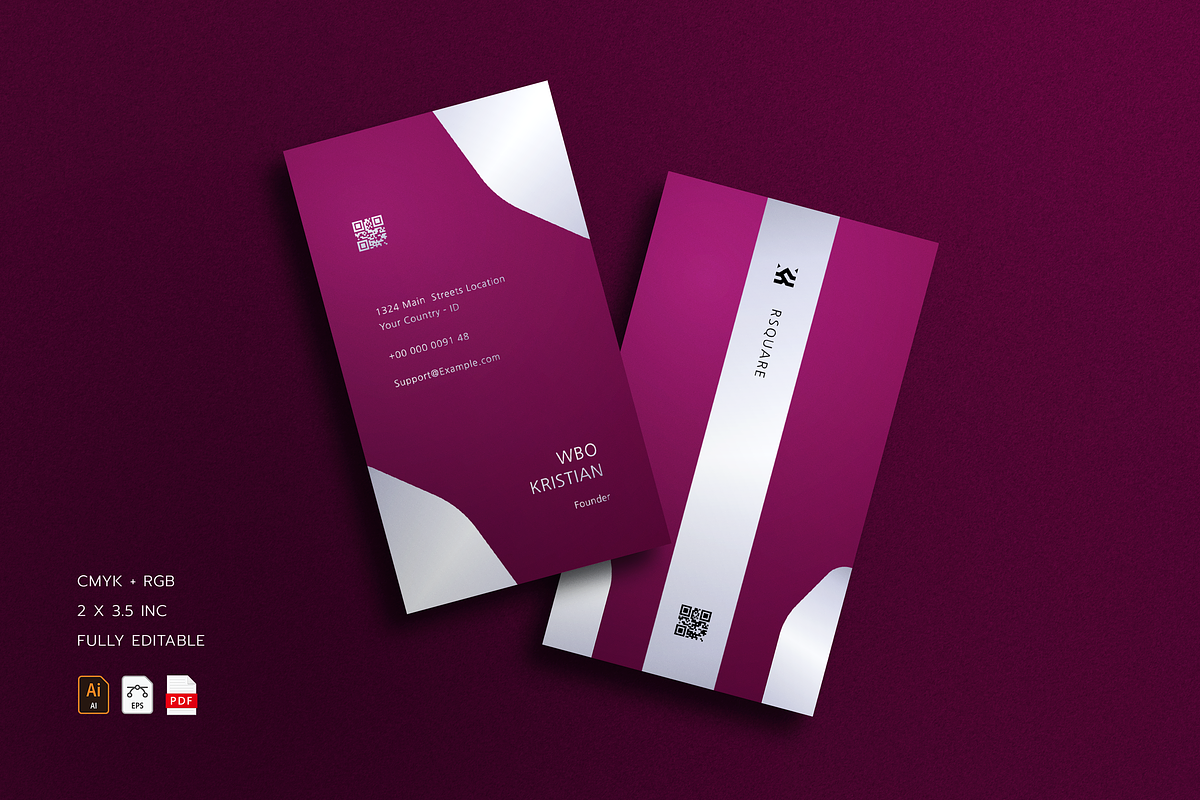 5 in 1 Vertical Luxury Business Card, a Business Card Template by Ctrl space studio (Photo 1 of 6)