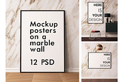 Mockup posters on a marble wall, a Print Template by FilL239 (Thumbnail 1 of 13)