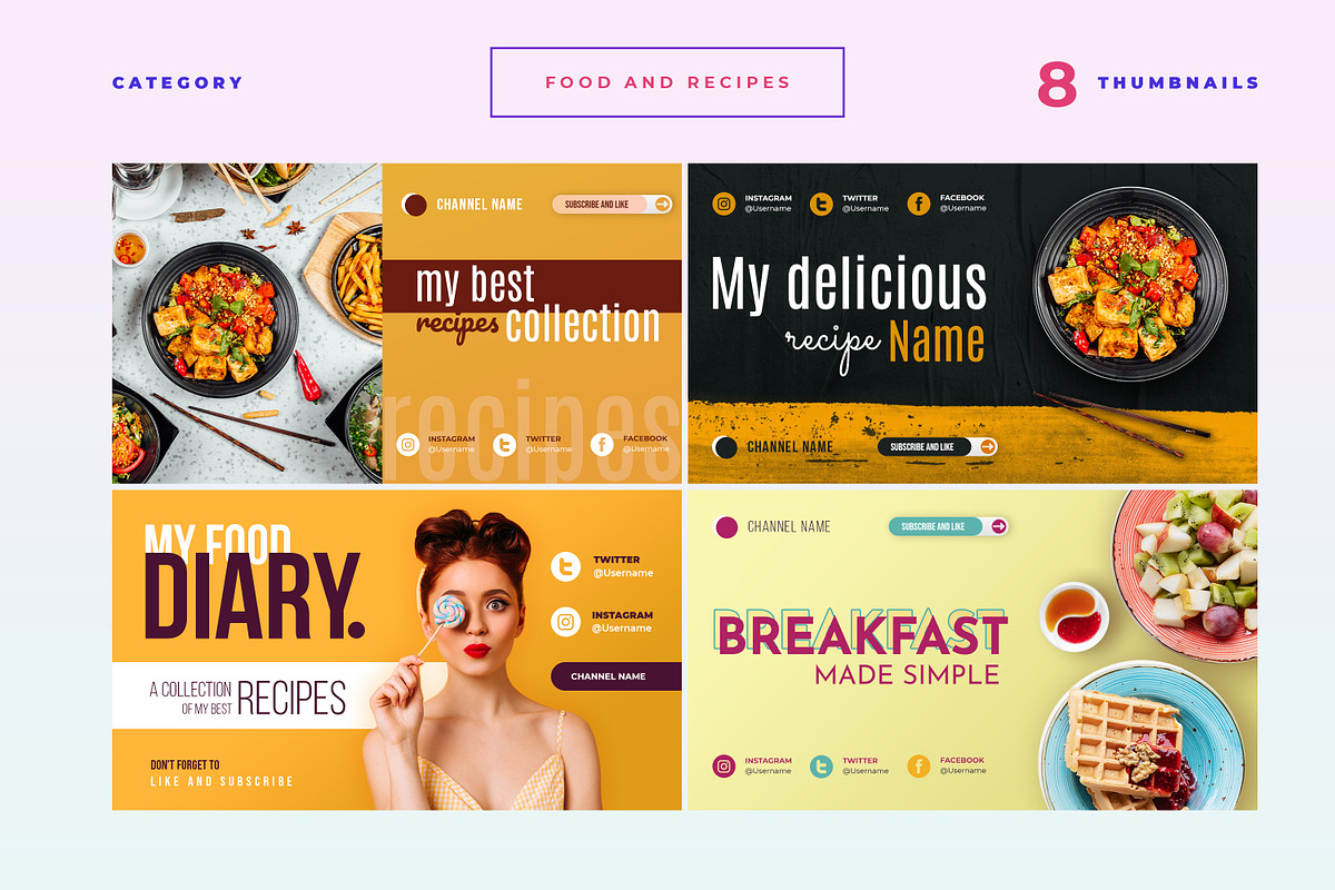 Youtube Thumbnail Bundle (50 PSD), a Social Media Template by Catkie - Digital Art (Photo 3 of 15)