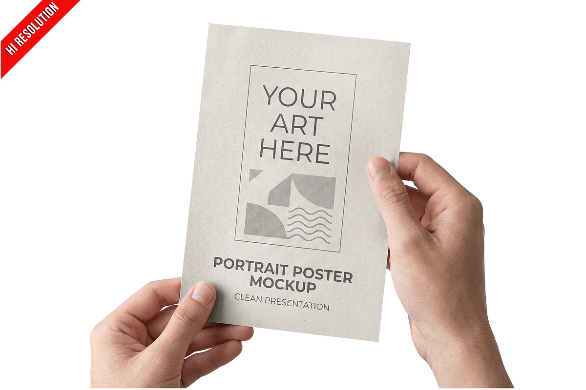 Hands Holding Portrait Poster PSD, an Advertising Mockup by Bruno's Shop (Photo 1 of 3)