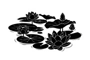 Lotus Pond Silhouette SVG Bundle, an Illustration by yasushie (Thumbnail 5 of 31)