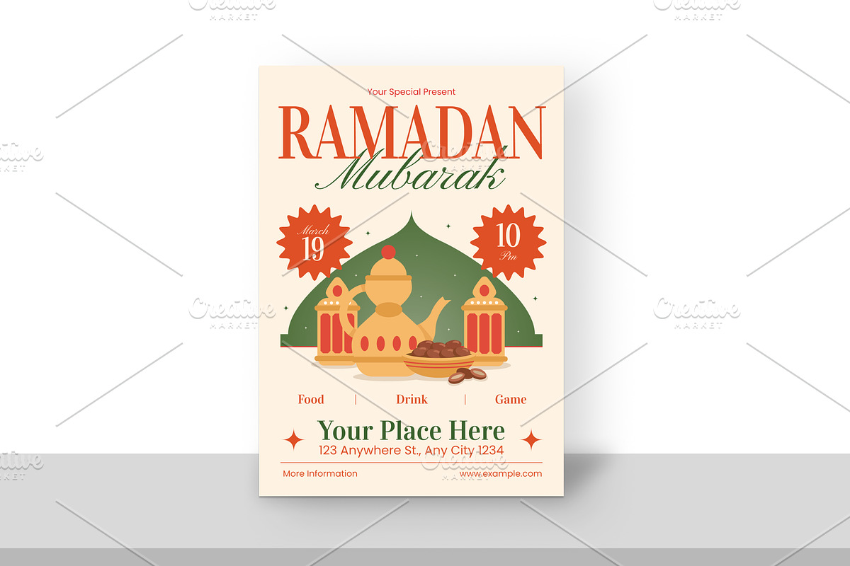 Simple Ramadhan Mubarak - Flyer, a Brochure Template by Izdihaar_Studio (Photo 4 of 4)