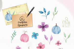 Pretty Pumpkins Watercolor Clipart