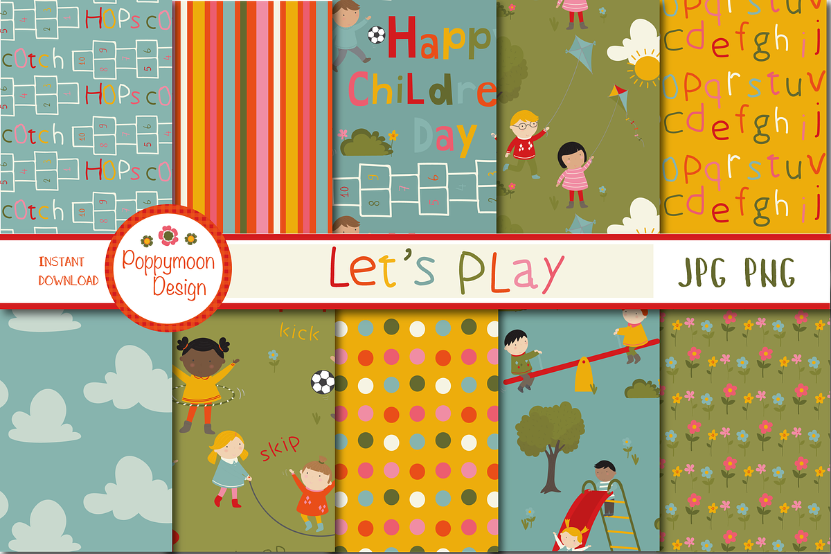 Lets Play paper, a Pattern Graphic by Poppymoondesign (Photo 1 of 2)
