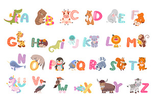 Zoo alphabet. Capital letters and, a Graphic by Valerie Bodnar